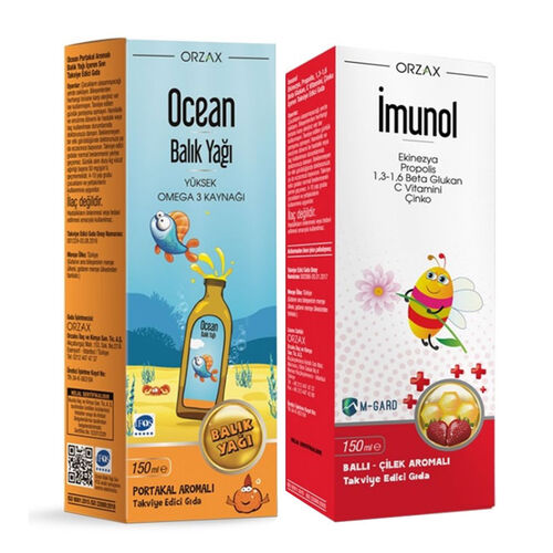 Orzax Ocean Balık Yağı+ Orzax Ocean Imunol Takviye Edici Gıda 150 ml İndirimli