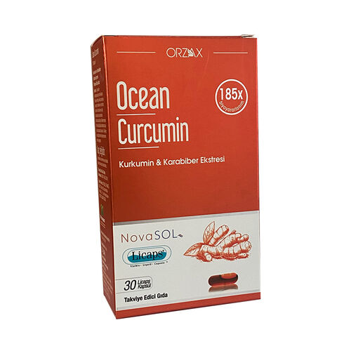 Orzax Ocean Curcumin Karabiber Ekstresi Takviye Edici Gıda 30 Kapsül