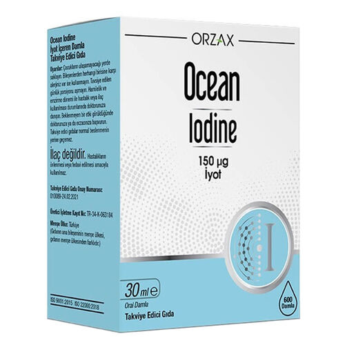 Orzax Ocean Iodine 150 μg İyot Takviye Edici Gıda 30 ml