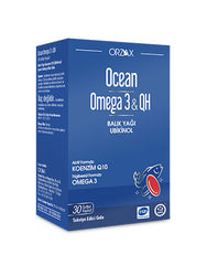 Orzax Ocean Omega 3 & QH Takviye Edici Gıda 30 Kapsül