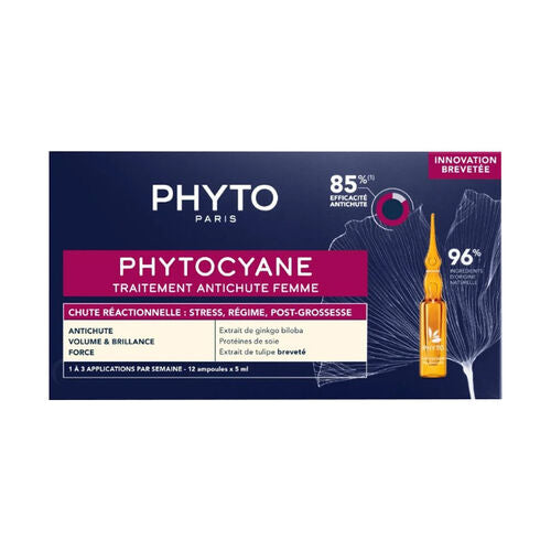 Phyto Phytocyane Kadınlar İçin Dönemsel Saç Dökülmesi Karşıtı Bakım 12 Ampul x 5 ml