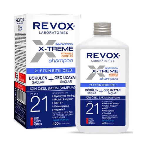 Revox X-Treme Dökülen Saçlar İçin 21 Etkin Bitki Özlü Şampuan 400 ml