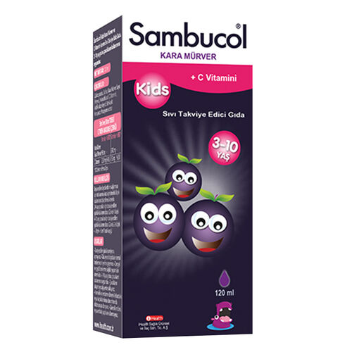 Sambucol Kids Kara Mürver ve C Vitamini İçeren Sıvı Takviye Edici Gıda 120 ml