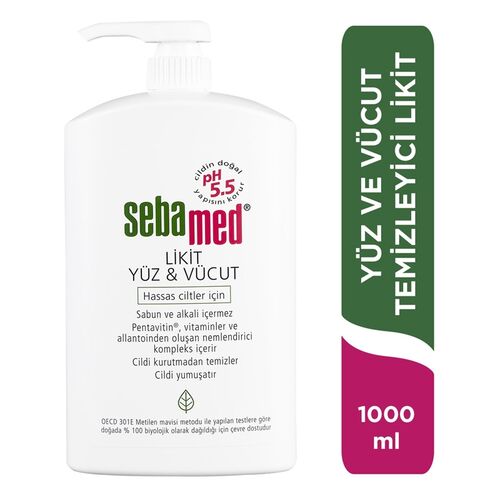 Sebamed Likit Yüz ve Vücut Temizleyici Jel 1000 ml