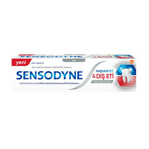 Sensodyne Beyazlatıcı Hassasiyet ve Diş Eti Macunu Beyazlatıcı 75 ml