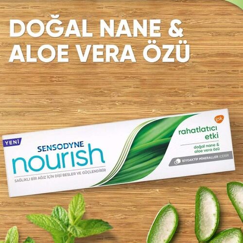 Sensodyne Nourish Rahatlatıcı Etki Nane ve Aloe Vera Özlü Diş Macunu 75 ml