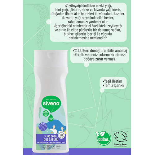 Siveno Doğal Duş Sabunu Lavanta Yağlı 300 ml