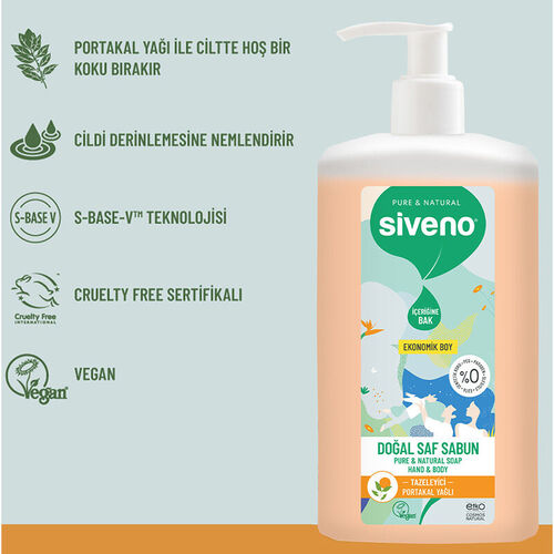 Siveno Portakal Yağlı Doğal Sıvı Sabun 1L