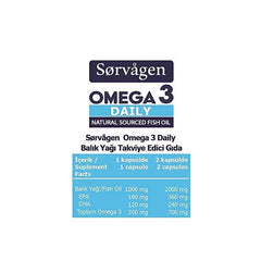 Sorvagen Omega 3 Daily Saf Balık Yağı 50 Kapsül