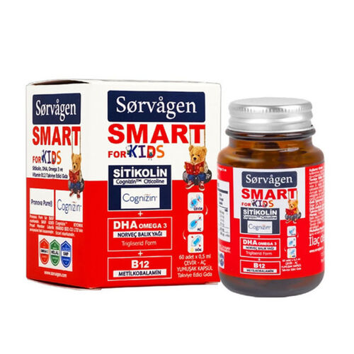 Sorvagen Smart Kids Sitikolin DHA Takviye Edİci Gıda 0,5 ml x 60 Adet