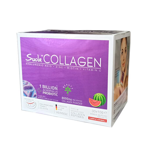 Suda Collagen Takviye Edici Gıda Karpuz Aromalı 30 x 10 gr - Toz Saşe