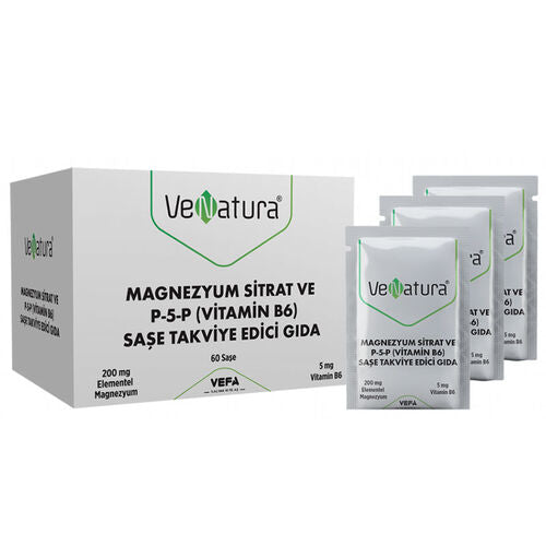 VeNatura Magnezyum Sitrat P-5-P Vitamin B6 60 Saşe