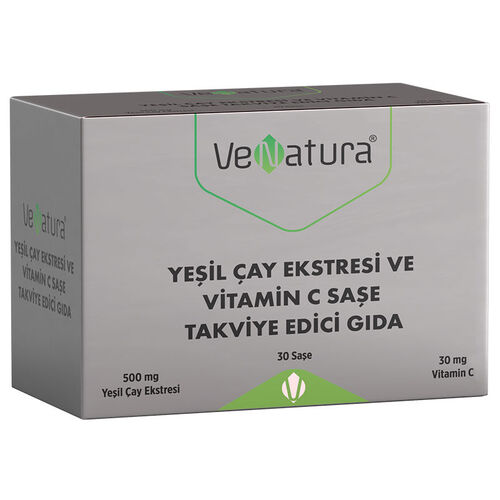 VeNatura Yeşil Çay Ekstresi ve Vitamin C Saşe Takviye Edici Gıda 30 Saşe