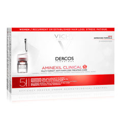 Vichy Dercos Aminexil Clinical 5 21x6ml - Kadınlar için Saç Dökülmesine Karşı Serum