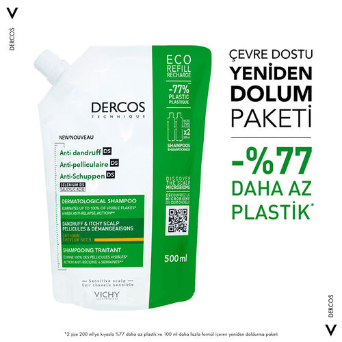 Vichy Dercos Anti Dandruff Kepek Karşıtı Şampuan 500ml - Kuru Saçlar