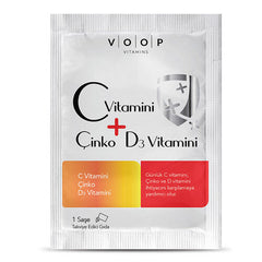 Voop C Vitamini, Çinko ve D3 Vitamini İçeren Takviye Edici Gıda 20 Şase