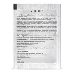 Voop C Vitamini, Çinko ve D3 Vitamini İçeren Takviye Edici Gıda 20 Şase