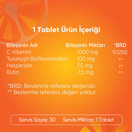 Voop C Vitamini İçeren Takviye Edici Gıda 30 Tablet