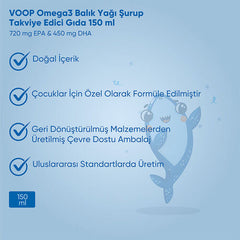 Voop Omega 3 Balık Yağı İçeren Takviye Edici Gıda 150 ml