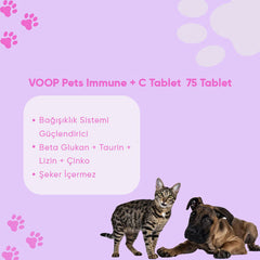 VOOP Pet Kedi ve Köpekler İçin Bağışıklık Sistemi Desteği Tablet 75 Adet