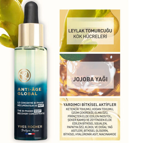 Yves Rocher Anti-Age Global Çift Fazlı Gece Serumu 30 ml