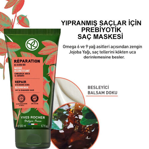 Yves Rocher Reparation Yıpranmış Saçlar İçin Prebiyotik Saç Maskesi 200 ml